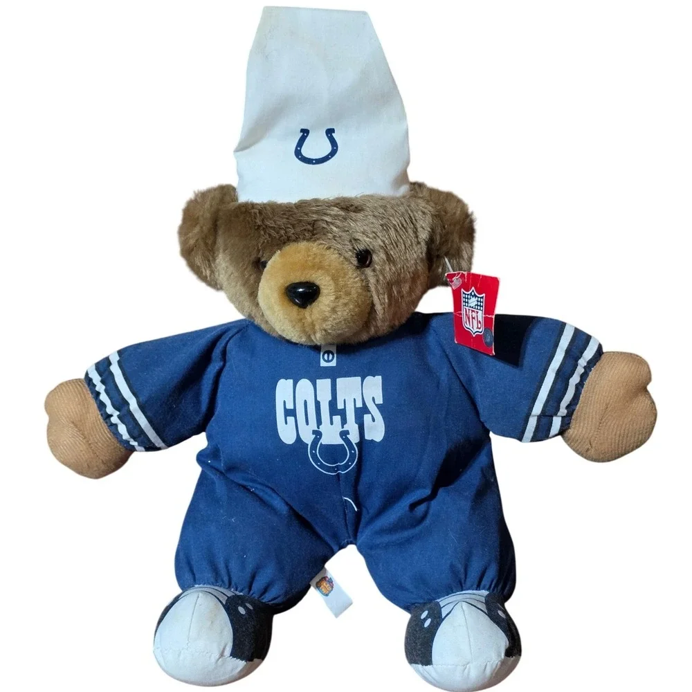 Indianapolis Coltsvintage  Teddy bearFootball Pajamas Plush Toy NFL‎ Licensed